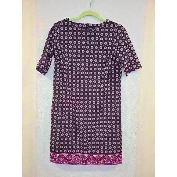 Womens Banana Republic Sheath Dress Purple Pattern Short Sleeve Career Office... - Picture 1 of 6